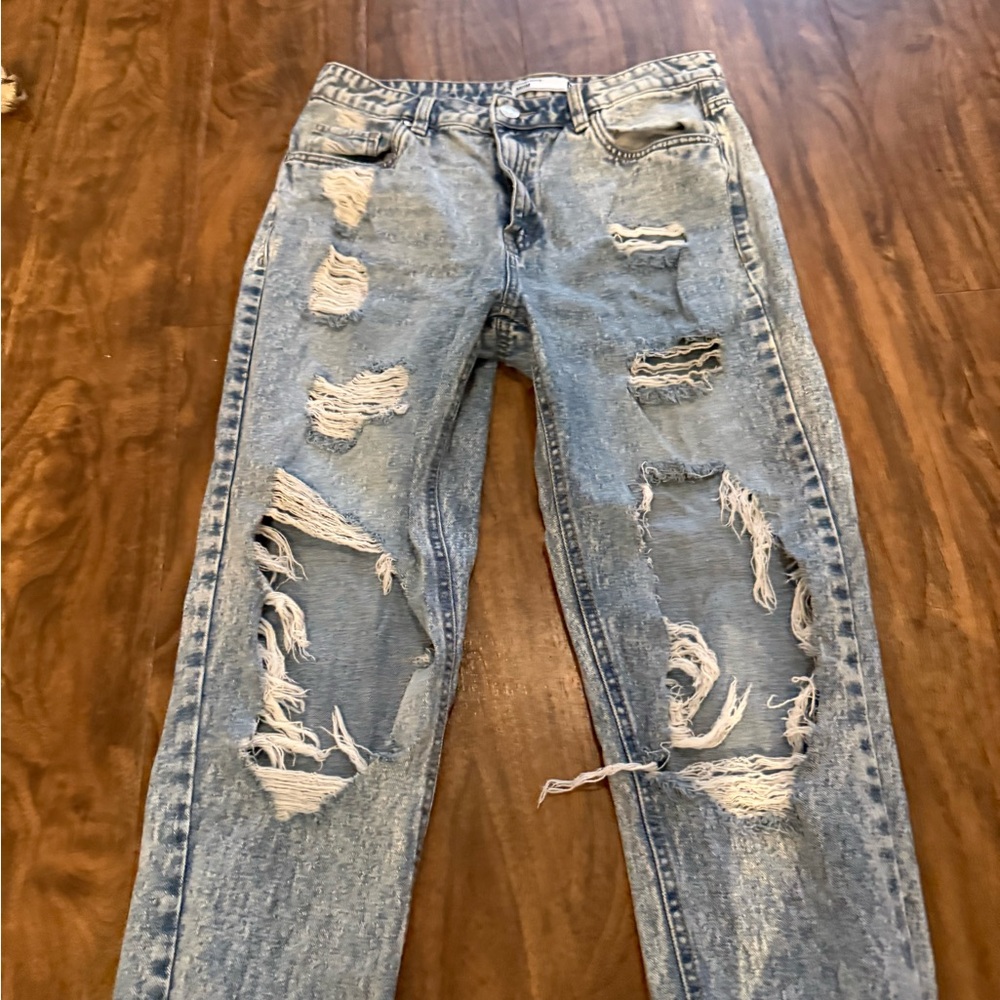 Distressed Light Blue Men's Jeans